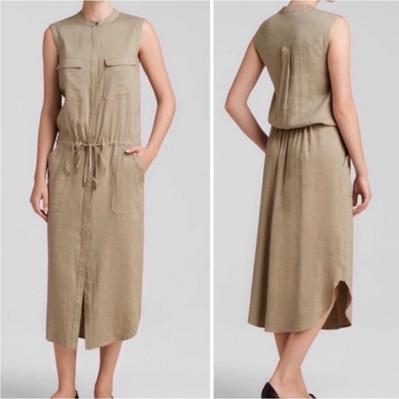 Vince Dresses & Skirts - Vince Cargo Shift Dress Linen Blend Medium